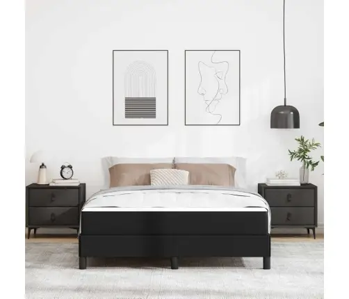 Voodi Raam Madratsiga Must 160 X 200 Cm Kangas