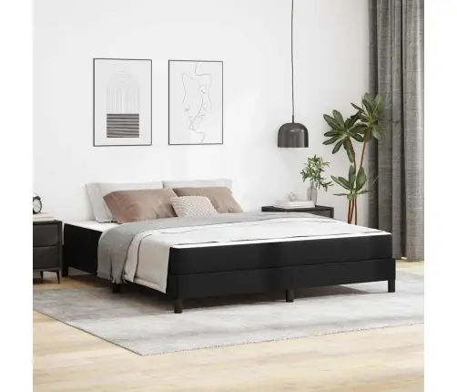 Voodi Raam Madratsiga Must 180 X 200 Cm Kangas