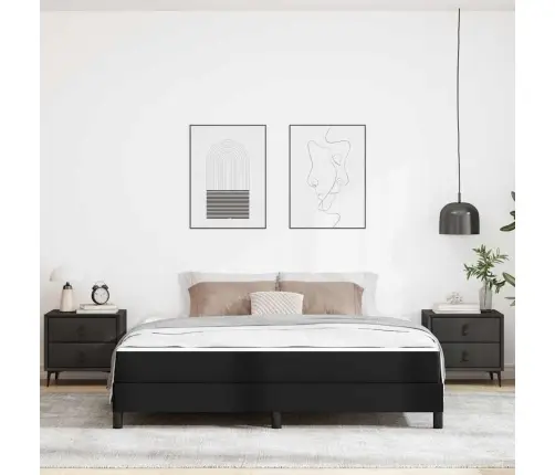 Voodi Raam Madratsiga Must 180 X 200 Cm Kangas