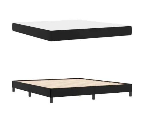 Voodi Raam Madratsiga Must 180 X 200 Cm Kangas