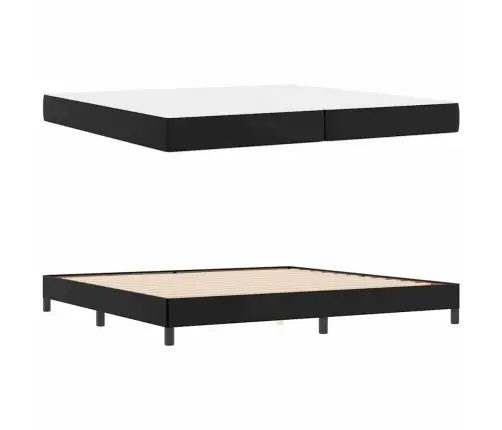 Gulta Ar Matraci Melna 200 X 200 Cm Mākslīgā Āda Vidaxl