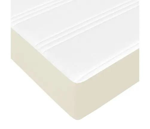 Gultas Rāmis Ar Matraci Krēmkrāsa 200 X 200 Cm Audums Vidaxl