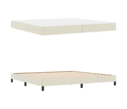 Gultas Rāmis Ar Matraci Krēmkrāsa 200 X 200 Cm Audums Vidaxl