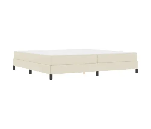 Gultas Rāmis Ar Matraci Krēmkrāsa 200 X 200 Cm Audums Vidaxl