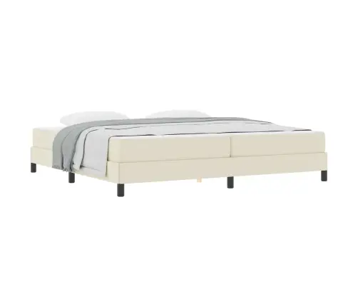 Gultas Rāmis Ar Matraci Krēmkrāsa 200 X 200 Cm Audums Vidaxl