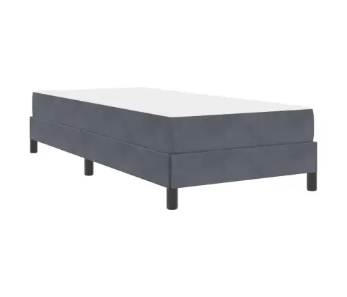 Kontinentālā Gulta Ar Matraci Tumši Pelēks 80 X 200 Cm Samts Vidaxl