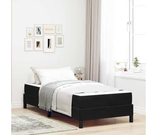 Kontinentālā Gulta Ar Matraci Melna 80 X 200 Cm Samts Vidaxl