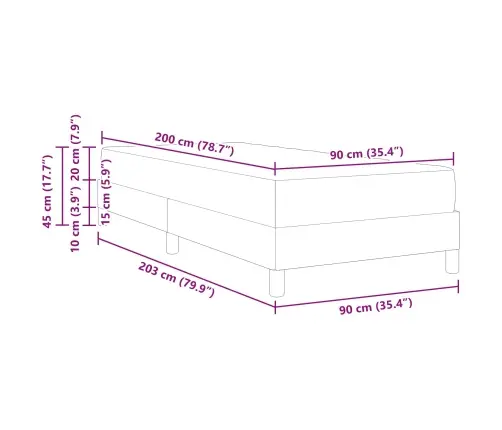 Kontinentālā Gulta Ar Matraci Tumši Zils 90 X 200 Cm Samts Vidaxl