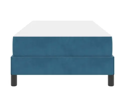 Kontinentālā Gulta Ar Matraci Tumši Zils 100 X 200 Cm Samts Vidaxl