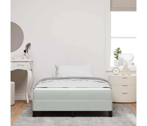 Kontinentālā Gulta Ar Matraci Gaiši Pelēks 120 X 190 Cm Samts Vidaxl