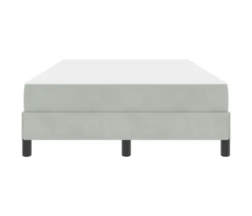 Kontinentālā Gulta Ar Matraci Gaiši Pelēks 120 X 190 Cm Samts Vidaxl