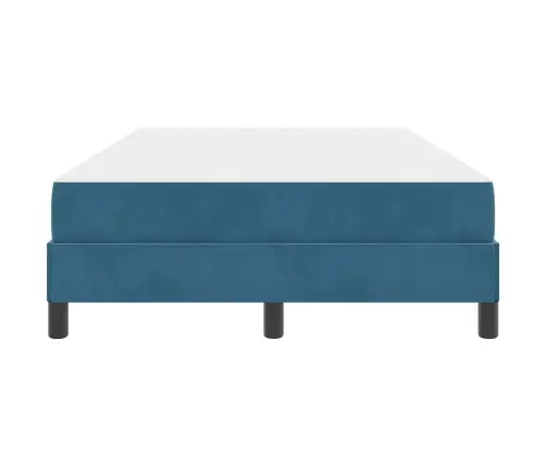 Kontinentālā Gulta Ar Matraci Tumši Zils 120 X 190 Cm Samts Vidaxl