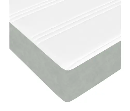 Kontinentālā Gulta Ar Matraci Gaiši Pelēks 120 X 200 Cm Samts Vidaxl