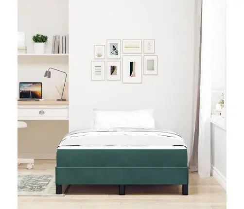 Kontinentālā Gulta Ar Matraci Tumši Zaļš 120 X 200 Cm Samts Vidaxl