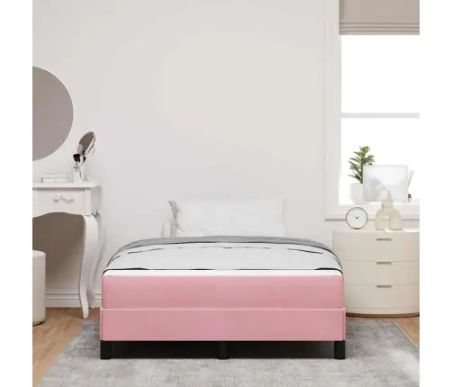 Kontinentālā Gulta Ar Matraci Rozā 120 X 200 Cm Samts Vidaxl