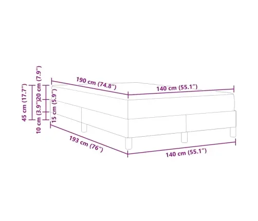 Kontinentālā Gulta Ar Matraci Gaiši Pelēks 140 X 190 Cm Samts Vidaxl