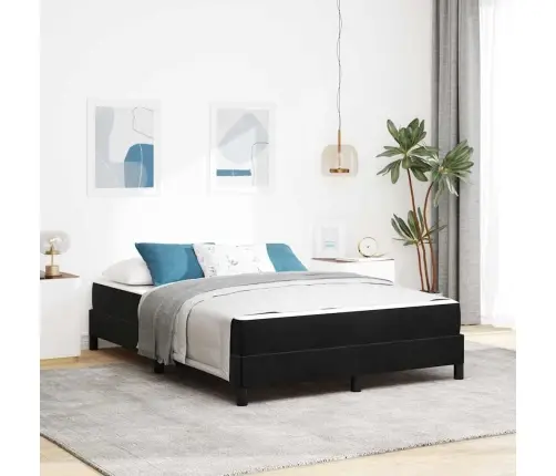 Kontinentālā Gulta Ar Matraci Melna 140 X 200 Cm Samts Vidaxl