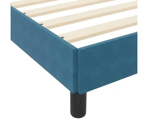 Kontinentālā Gulta Ar Matraci Tumši Zils 140 X 200 Cm Samts Vidaxl