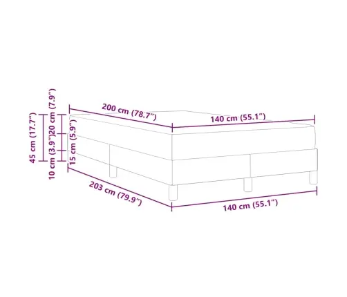 Kontinentālā Gulta Ar Matraci Tumši Zils 140 X 200 Cm Samts Vidaxl