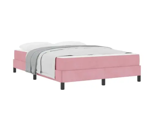 Kontinentālā Gulta Ar Matraci Rozā 140 X 200 Cm Samts Vidaxl