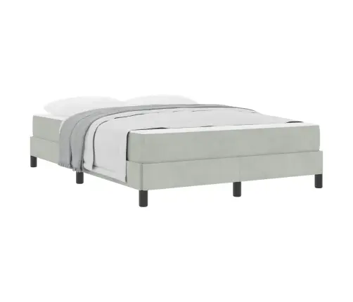 Kontinentālā Gulta Ar Matraci Gaiši Pelēks 160 X 200 Cm Samts Vidaxl