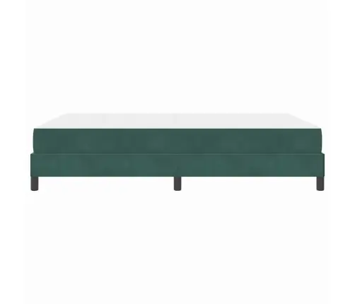 Spyruoklinė Lova Su Čiužiniu Tamsiai Žalia 160 X 200 Cm Aksomas