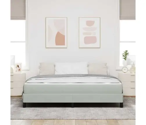 Kontinentālā Gulta Ar Matraci Gaiši Pelēks 180 X 200 Cm Samts Vidaxl