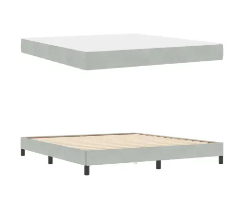 Kontinentālā Gulta Ar Matraci Gaiši Pelēks 180 X 200 Cm Samts Vidaxl