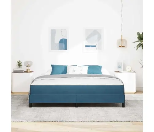 Kiemas Lova Su Čiužiniu Tamsiai Mėlyna 180 X 200 Cm Audinys