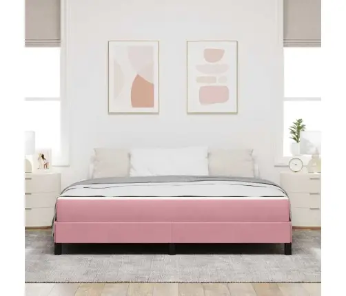 Kontinentālā Gulta Ar Matraci Rozā 180 X 200 Cm Samts Vidaxl