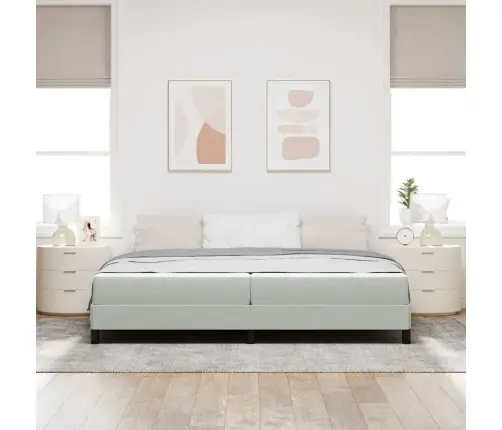 Kontinentālā Gulta Ar Matraci Gaiši Pelēks 200 X 200 Cm Samts Vidaxl