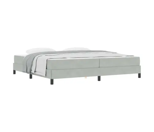 Kontinentālā Gulta Ar Matraci Gaiši Pelēks 200 X 200 Cm Samts Vidaxl