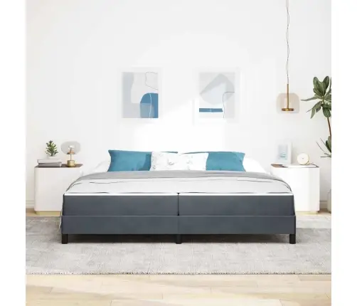 Kiemas Lova Su Čiužiniu Tamsiai Pilka 200 X 200 Cm Audinys