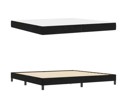 Kontinentālā Gulta Ar Matraci Melna 200 X 200 Cm Samts Vidaxl