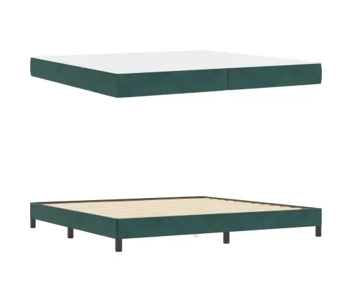 Kontinentālā Gulta Ar Matraci Tumši Zaļš 200 X 200 Cm Samts Vidaxl