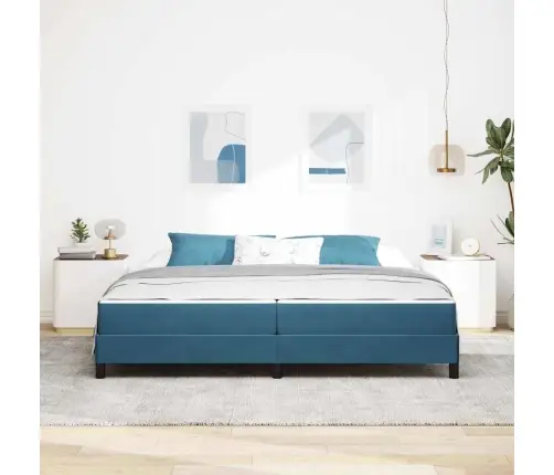 Kiemas Lova Su Čiužiniu Tamsiai Mėlyna 200 X 200 Cm Audinys