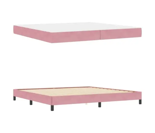 Kontinentālā Gulta Ar Matraci Rozā 200 X 200 Cm Samts Vidaxl