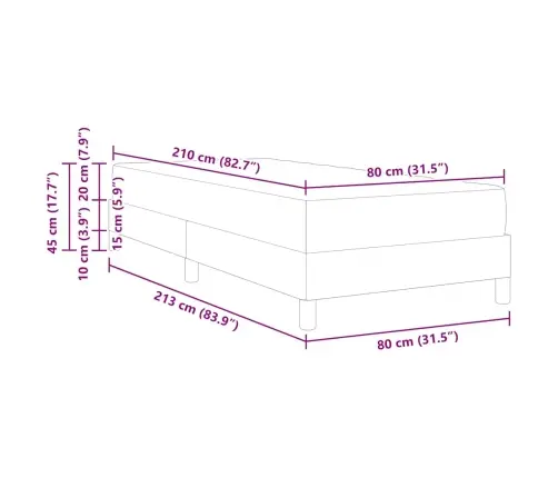 Kontinentālā Gulta Ar Matraci Tumši Pelēks 80 X 210 Cm Samts Vidaxl
