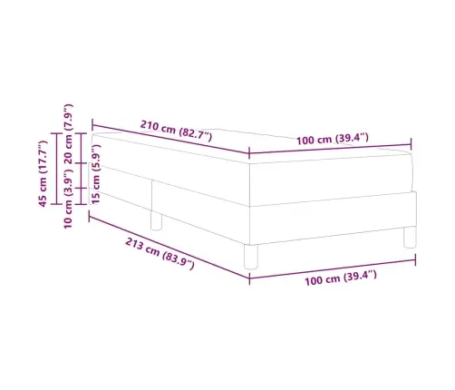 Kastītes Atsperu Gulta Ar Matraci Rozā 100 X 210 Cm Audums Vidaxl