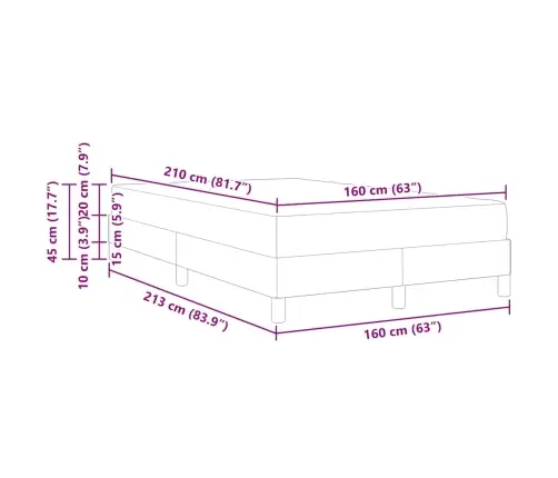 Kastītes Atsperu Gulta Ar Matraci Rozā 160 X 210 Cm Audums Vidaxl