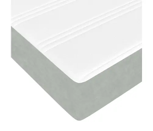 Kontinentālā Gulta Ar Matraci Gaiši Pelēks 180 X 210 Cm Samts Vidaxl