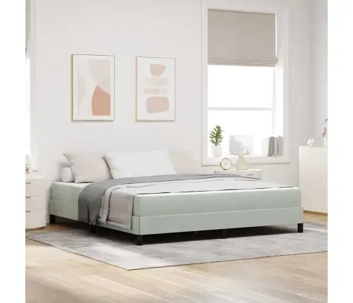 Kontinentālā Gulta Ar Matraci Gaiši Pelēks 180 X 210 Cm Samts Vidaxl