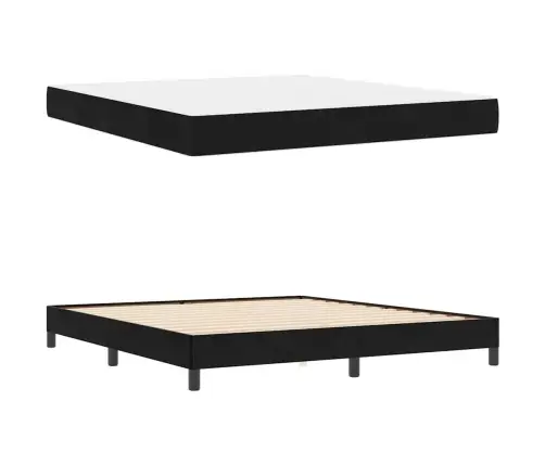 Kiemas Lova Su Čiužiniu Juoda 180 X 210 Cm Audinys