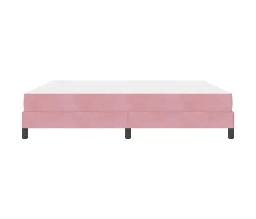 Kastītes Atsperu Gulta Ar Matraci Rozā 180 X 210 Cm Audums Vidaxl