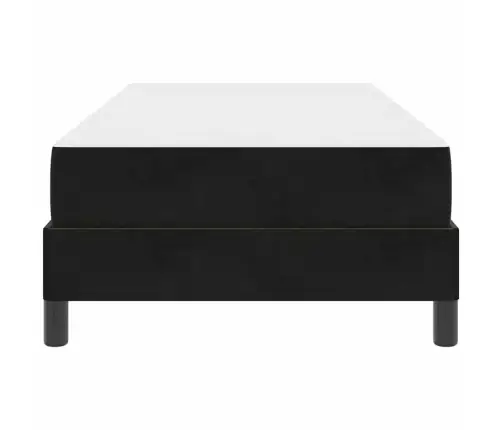 Kastītes Atsperu Gulta Ar Matraci Melna 90 X 220 Cm Audums Vidaxl