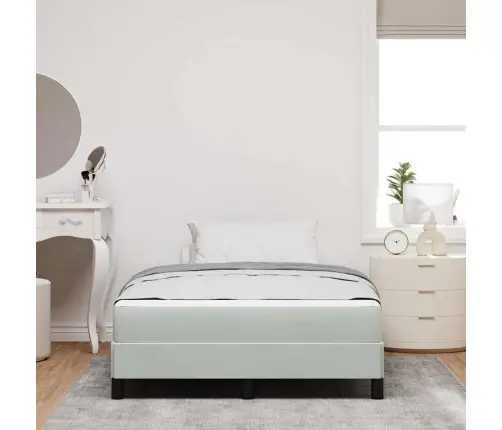 Kiemas Lova Su Čiužiniu Šviesiai Pilka 120 X 220 Cm Audinys