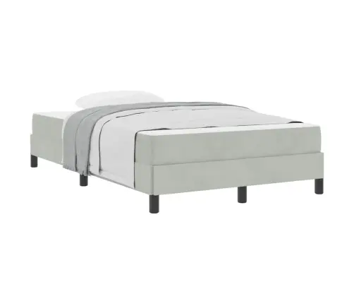 Kiemas Lova Su Čiužiniu Šviesiai Pilka 120 X 220 Cm Audinys