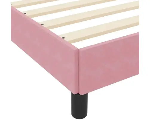 Kastītes Atsperu Gulta Ar Matraci Rozā 140 X 220 Cm Audums Vidaxl