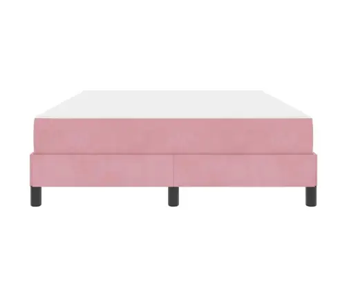 Kastītes Atsperu Gulta Ar Matraci Rozā 140 X 220 Cm Audums Vidaxl