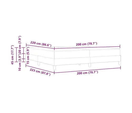 Kiemas Lova Su Čiužiniu Tamsiai Pilka 200 X 220 Cm Audinys